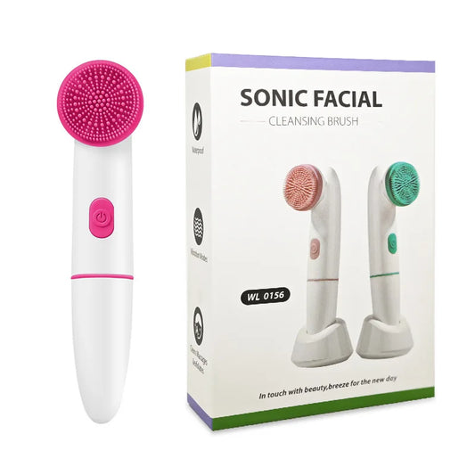 Cepillo Facial Eléctrico de Silicona 2 en 1 – Limpieza Profunda y Masaje Facial