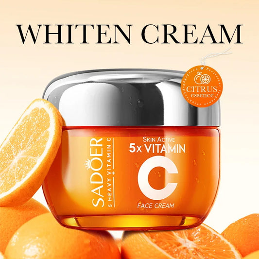 Crema Facial con Vitamina C SADOER – Hidratación, Luminosidad y Firmeza