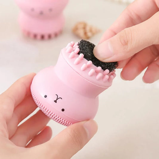 Cepillo Facial de Silicona – Limpieza Profunda de Poros y Exfoliación Suave